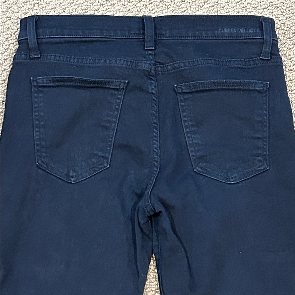 Current Elliott The High Waist Flare Jeans size 28 Black Distressed Frayed Hem - Picture 8 of 15